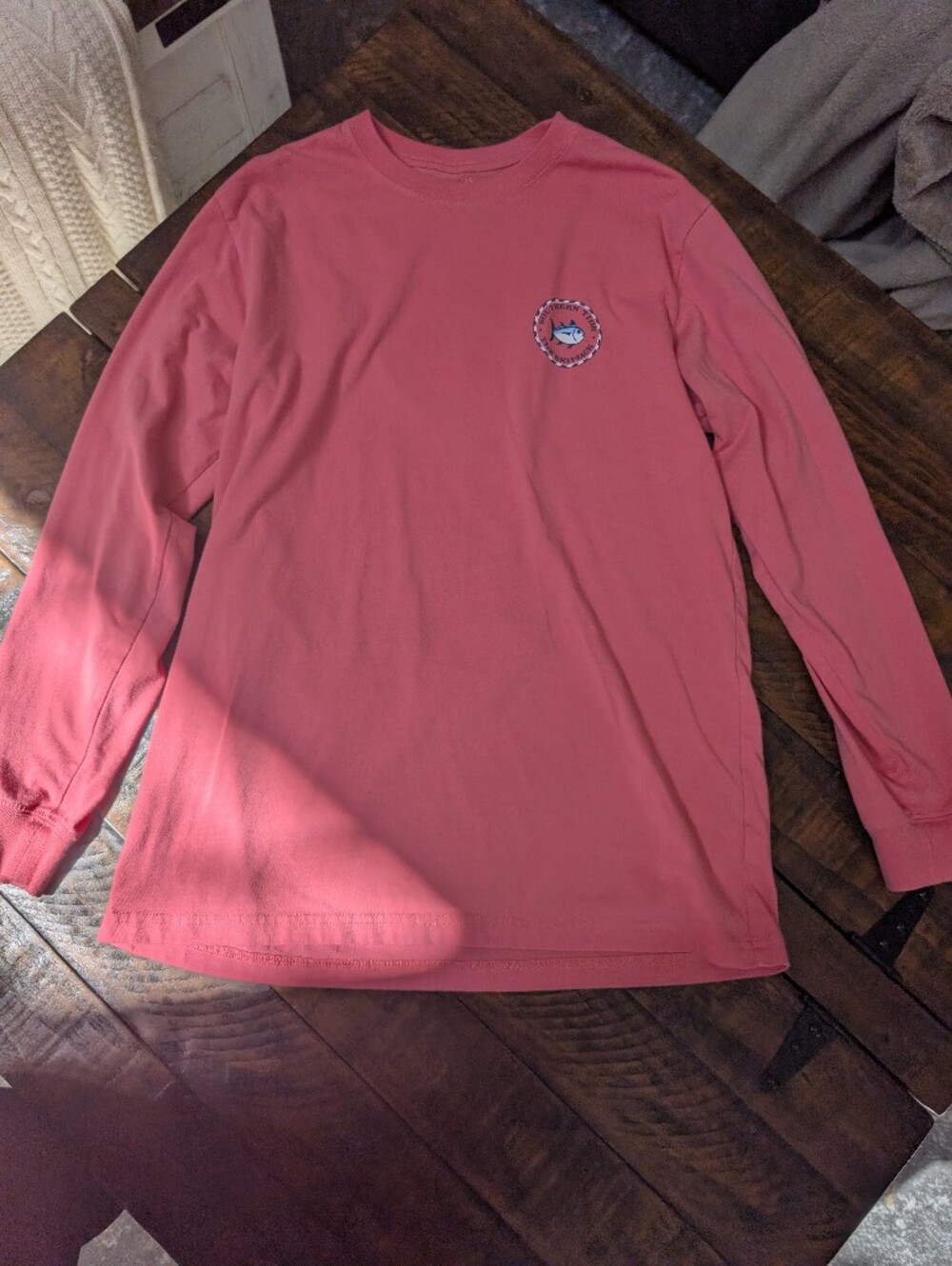 Southern Tide Pink Crewneck Long Sleeve Tee
